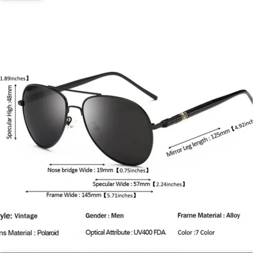 Mens Silver Metal Aviator Sunglasses Gray Polarized Lenses New
